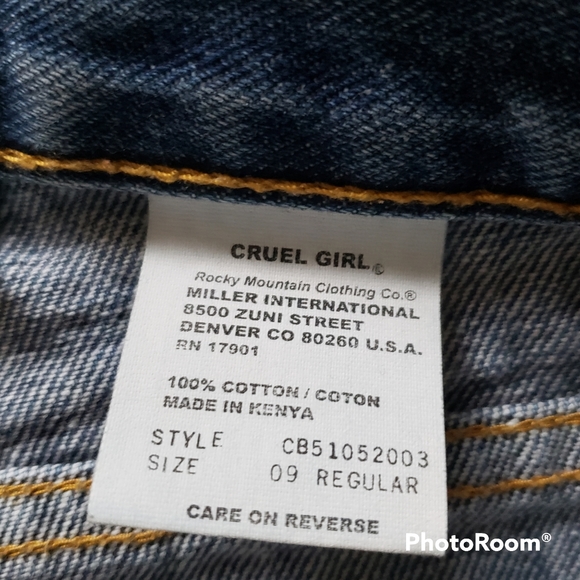 Cruel Girl Relaxed Fit 100% Cotton Denim Farm Cowgirl Rodeo Jeans Size 9 Regular - Picture 7 of 7